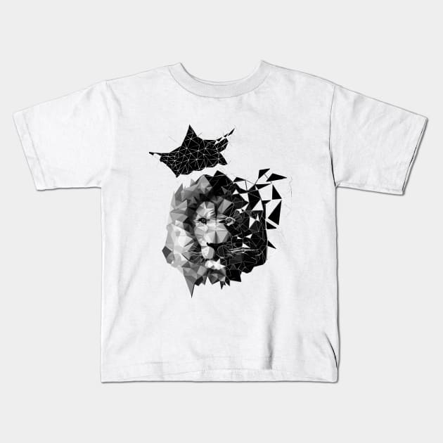 Geometric Lion Kids T-Shirt by benimars